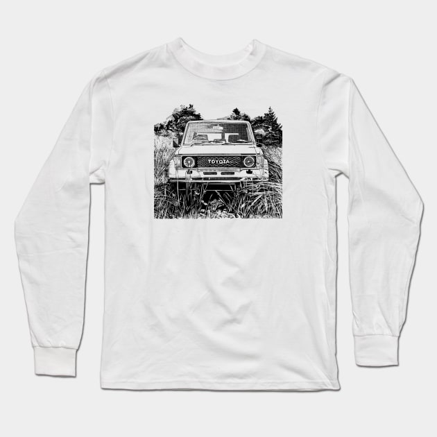 70 series landcruiser Long Sleeve T-Shirt by Saturasi